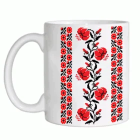 Прикольные кружки: украинские цветочные орнаменты 3